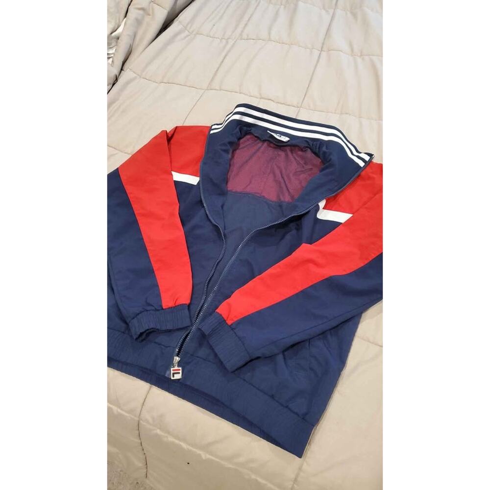 Fila Men's Color Block Track Jacket - Red, White & Navy Blue - XL